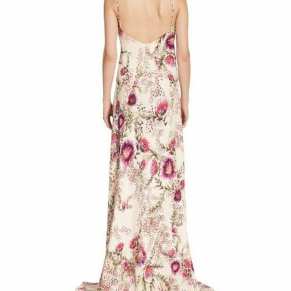 NWT Haute Hippie wild Floral-print silk Godet Gown Size 10 - Picture 2 of 11
